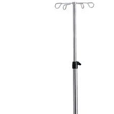 4 Leg IV Poles Stand 2 Hook 4 Caster Chrome 47 to 85 Adjustable Height