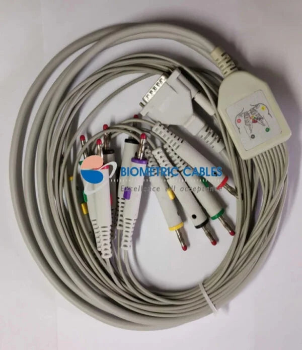 10 Lead Mortara ECG Wires (4mm Banana) Compatible with ELI110/ELI150