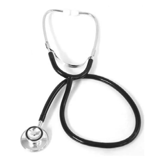 Black dual-head stethoscope with bell and diaphragm