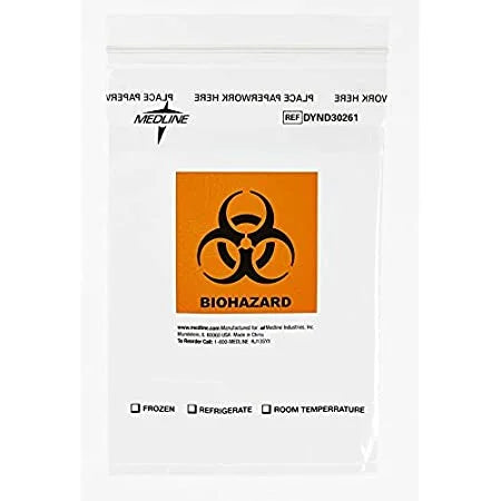 MEDLINE Zip-Style Biohazard Specimen Bags