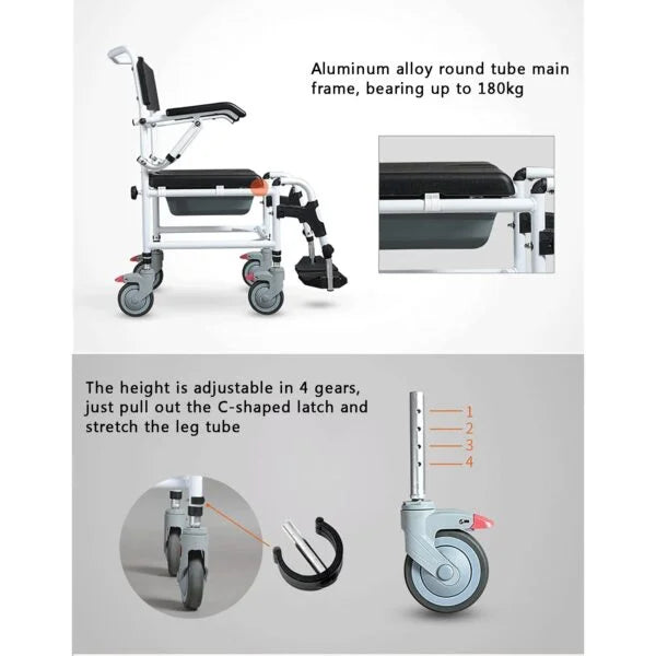 Commode Shower Wheelchair
