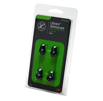3M Littmann Stethoscope Spare Parts Kit, Snap Tight Soft-Sealing Eartips, Black, Large and Small, 40001