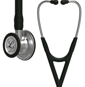 3M Littmann Cardiology IV Diagnostic Stethoscope, 6152, Standard-Finish Chestpiece, Black Tube 