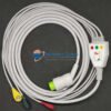 Philips 3 Lead ECG Monitoring Cable(Button/Snap) Compatible with Mindray/Penlon