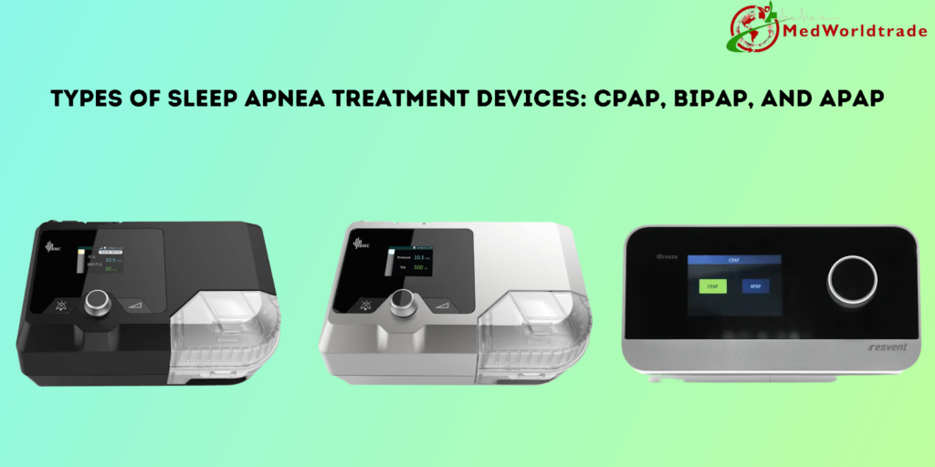 Types of Sleep apnea treatment devices: CPAP, BiPAP, and APAP
